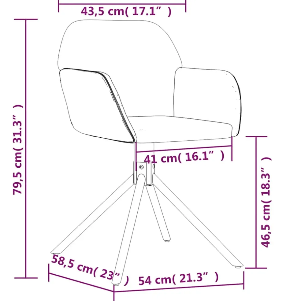 vidaXL Eetkamerstoelen draaibaar 2 st fluweel wijnrood
