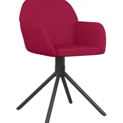 vidaXL Eetkamerstoelen draaibaar 2 st fluweel wijnrood