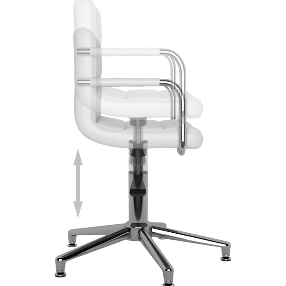 vidaXL Eetkamerstoelen draaibaar 2 st kunstleer wit