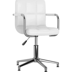 vidaXL Eetkamerstoelen draaibaar 2 st kunstleer wit