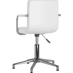 vidaXL Eetkamerstoelen draaibaar 2 st kunstleer wit