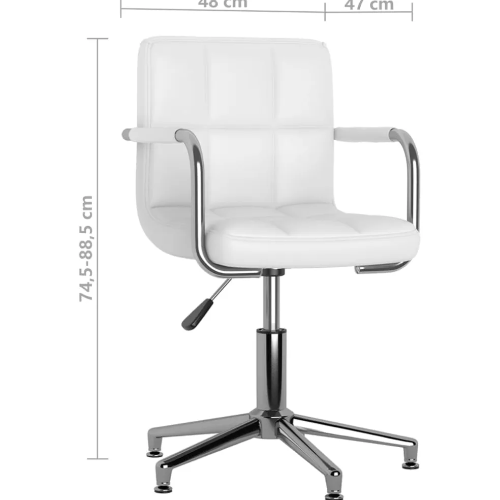 vidaXL Eetkamerstoelen draaibaar 2 st kunstleer wit