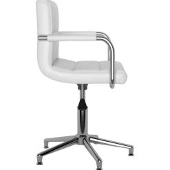 vidaXL Eetkamerstoelen draaibaar 2 st kunstleer wit