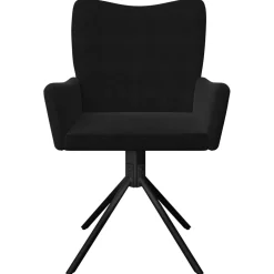 vidaXL Eetkamerstoelen draaibaar 2 st fluweel zwart