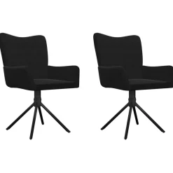 vidaXL Eetkamerstoelen draaibaar 2 st fluweel zwart