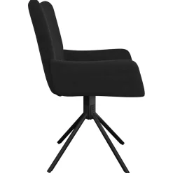 vidaXL Eetkamerstoelen draaibaar 2 st fluweel zwart