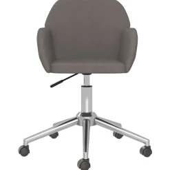 vidaXL Eetkamerstoelen draaibaar 2 st stof donkergrijs