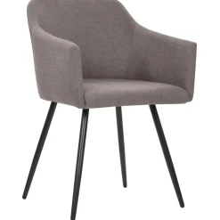 vidaXL Eetkamerstoelen draaibaar 2 st stof taupe