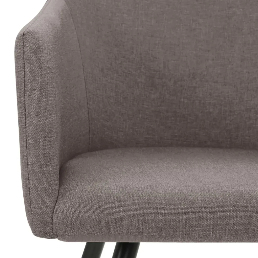 vidaXL Eetkamerstoelen draaibaar 2 st stof taupe
