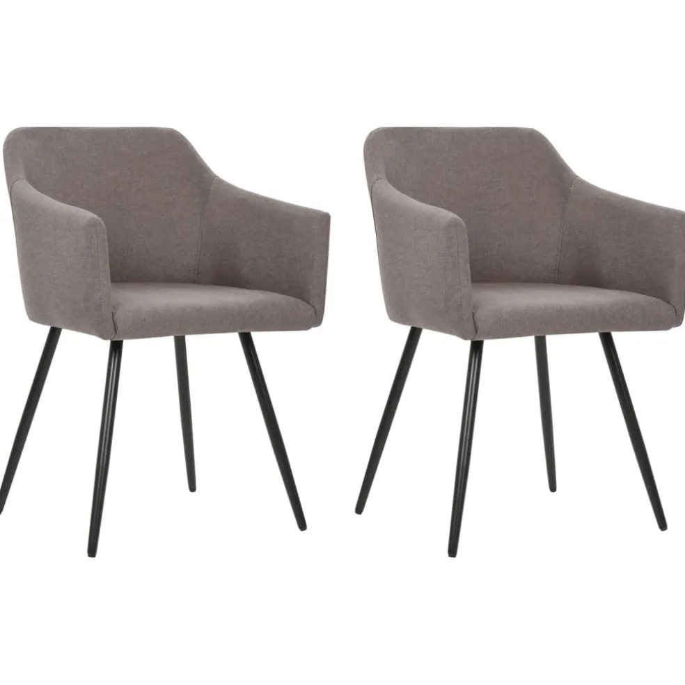 vidaXL Eetkamerstoelen draaibaar 2 st stof taupe