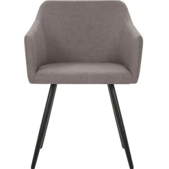 vidaXL Eetkamerstoelen draaibaar 2 st stof taupe