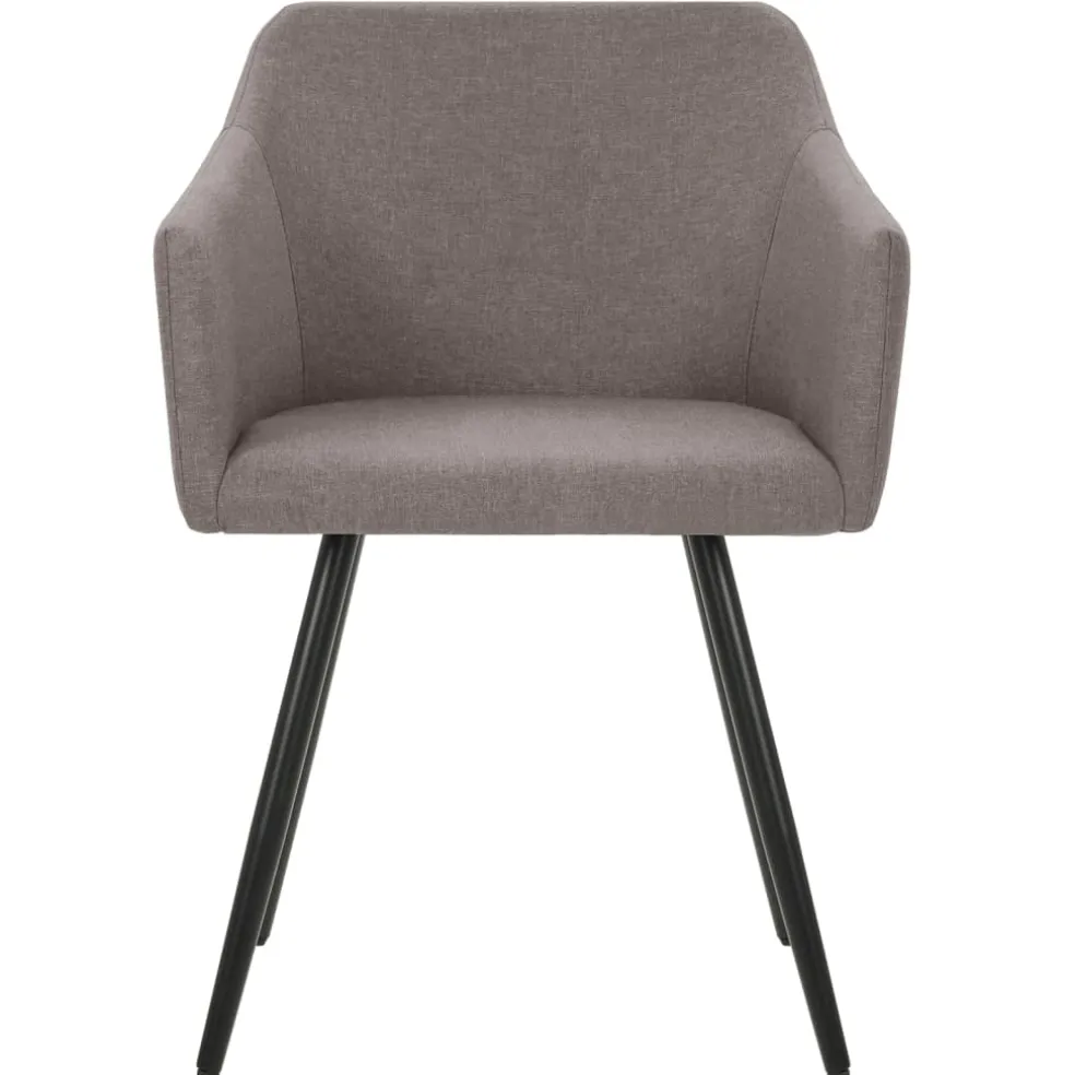 vidaXL Eetkamerstoelen draaibaar 2 st stof taupe