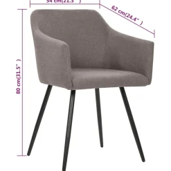 vidaXL Eetkamerstoelen draaibaar 2 st stof taupe