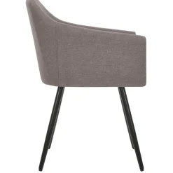 vidaXL Eetkamerstoelen draaibaar 2 st stof taupe