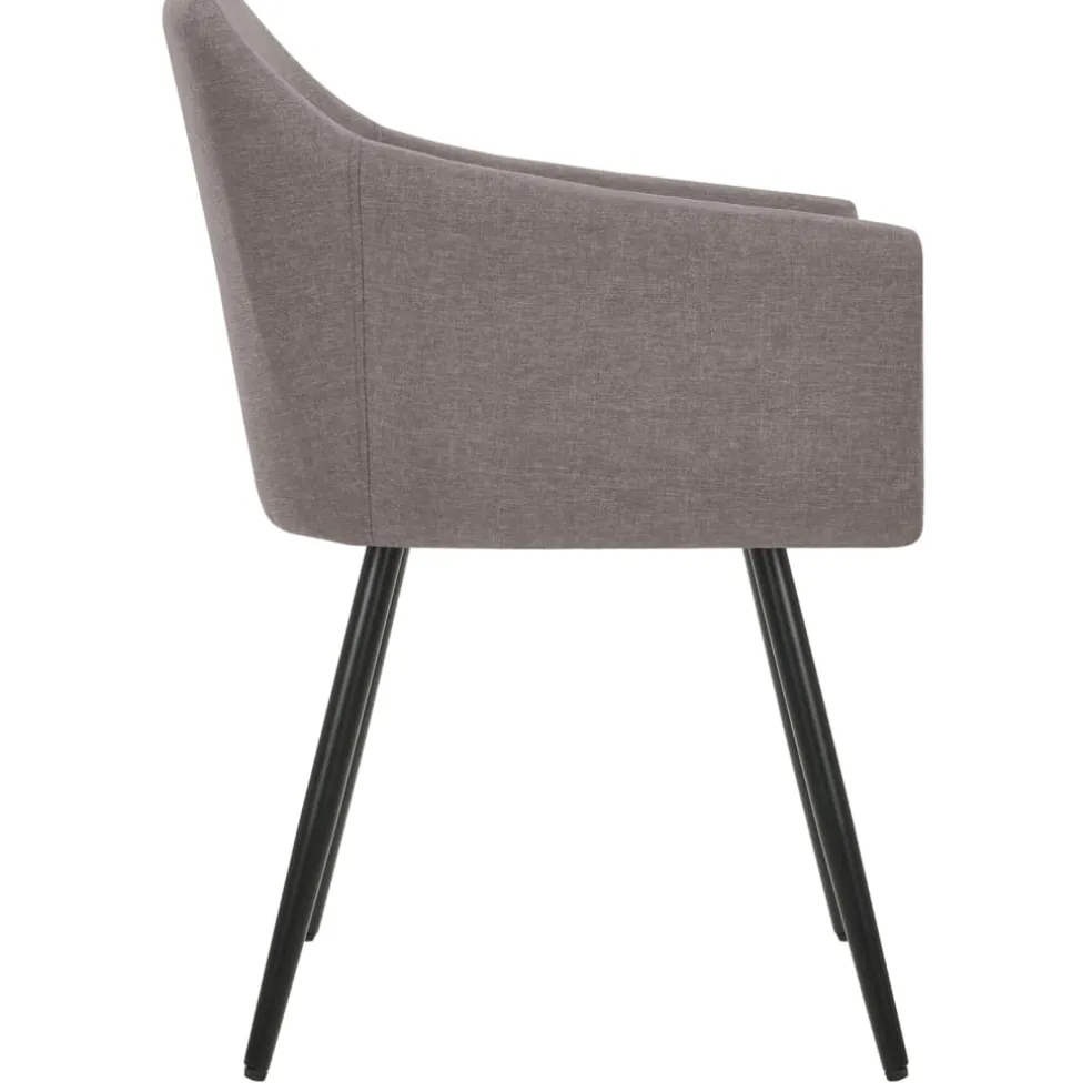 vidaXL Eetkamerstoelen draaibaar 2 st stof taupe