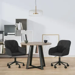 vidaXL Eetkamerstoelen draaibaar 2 st fluweel zwart