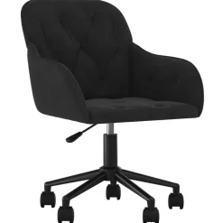 vidaXL Eetkamerstoelen draaibaar 2 st fluweel zwart