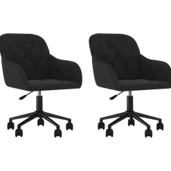 vidaXL Eetkamerstoelen draaibaar 2 st fluweel zwart