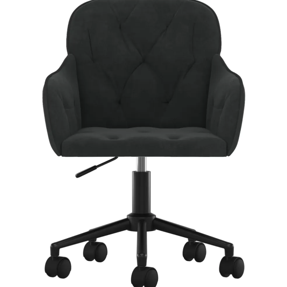 vidaXL Eetkamerstoelen draaibaar 2 st fluweel zwart