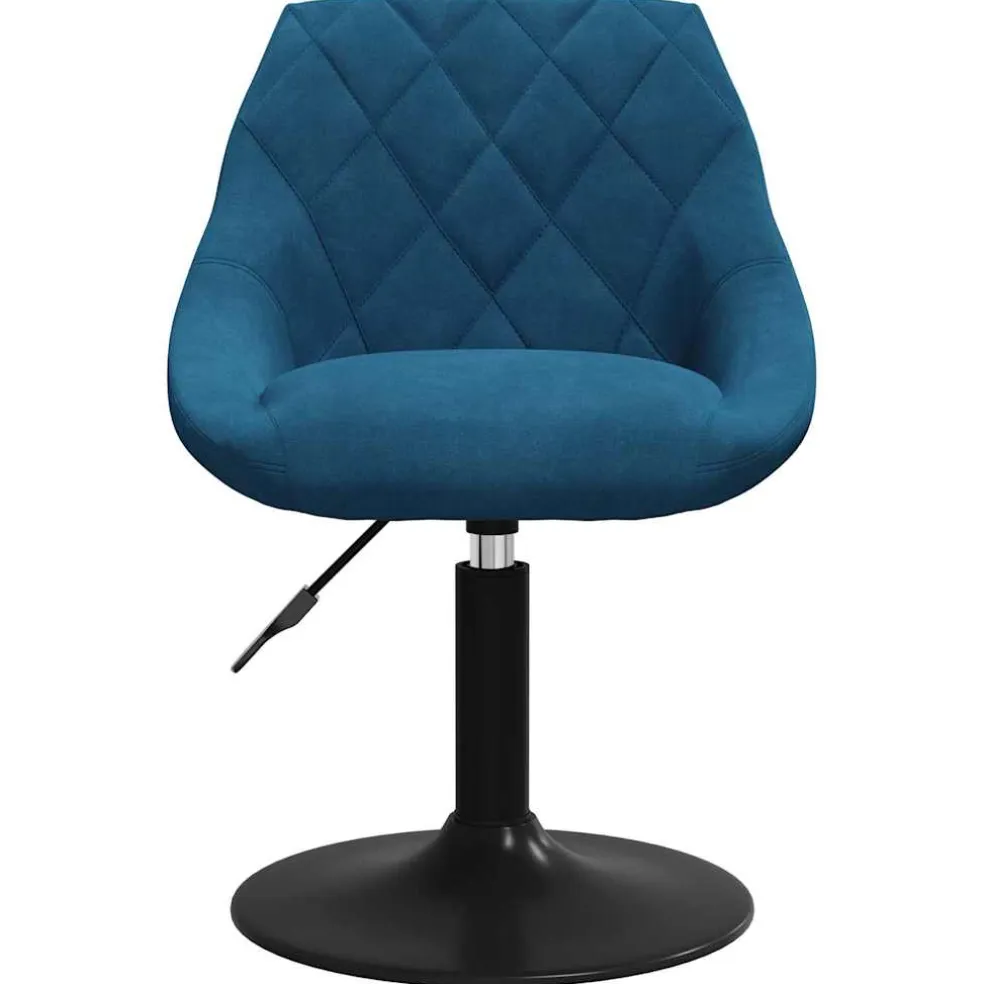 vidaXL Eetkamerstoelen draaibaar 2 st fluweel blauw