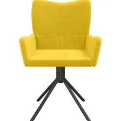 vidaXL Eetkamerstoelen draaibaar 2 st fluweel geel