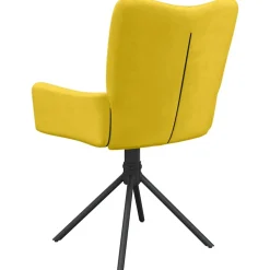 vidaXL Eetkamerstoelen draaibaar 2 st fluweel geel