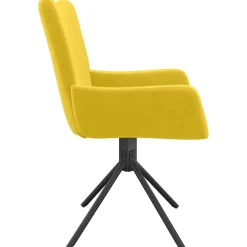 vidaXL Eetkamerstoelen draaibaar 2 st fluweel geel