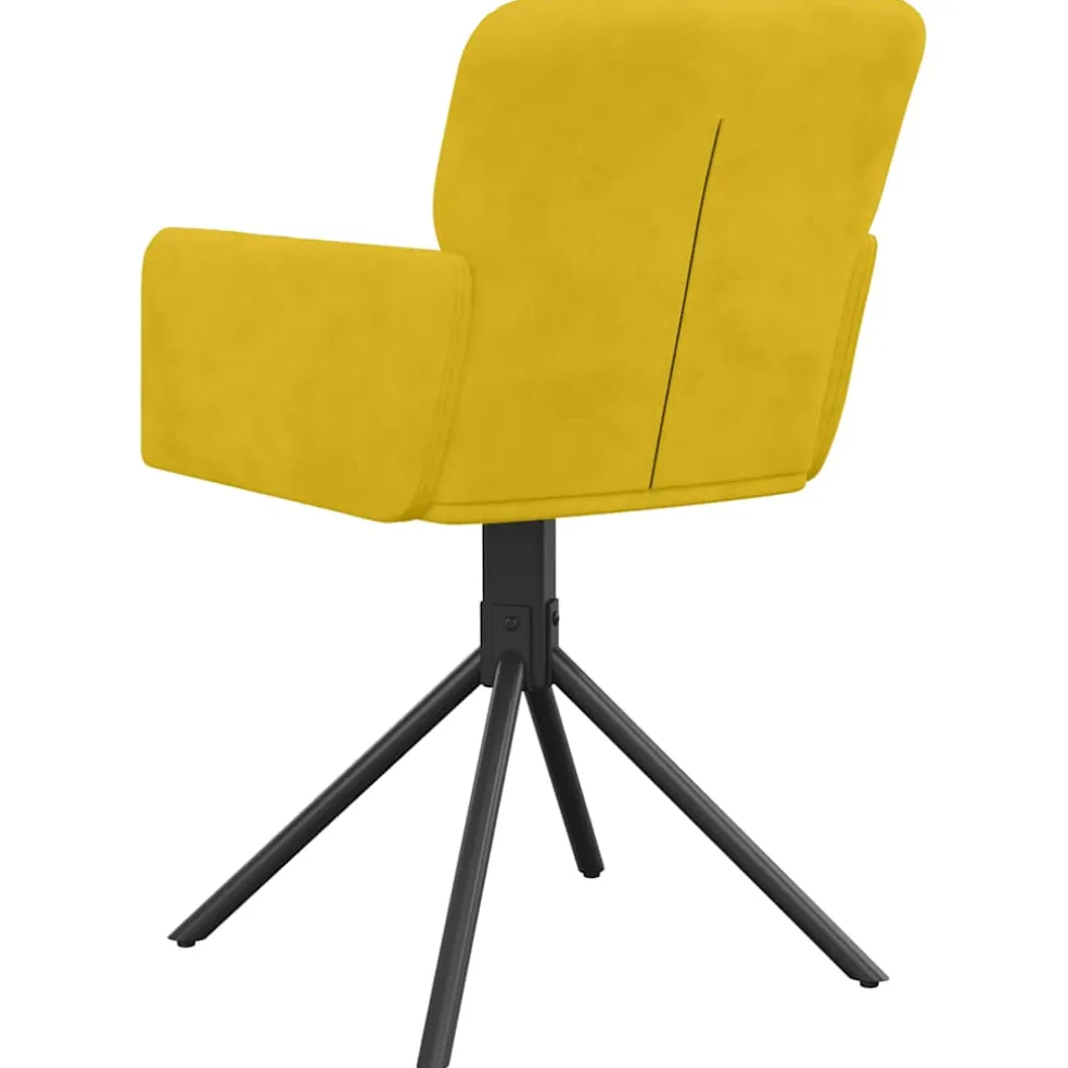 vidaXL Eetkamerstoelen draaibaar 2 st fluweel geel