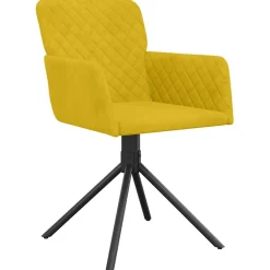 vidaXL Eetkamerstoelen draaibaar 2 st fluweel geel