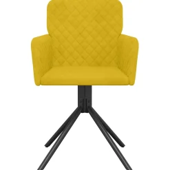 vidaXL Eetkamerstoelen draaibaar 2 st fluweel geel