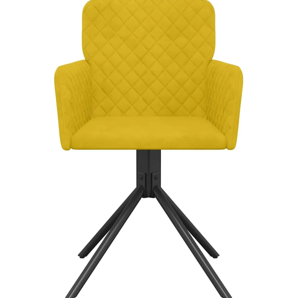 vidaXL Eetkamerstoelen draaibaar 2 st fluweel geel