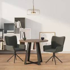 vidaXL Eetkamerstoelen draaibaar 2 st fluweel donkergrijs