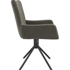 vidaXL Eetkamerstoelen draaibaar 2 st fluweel donkergrijs