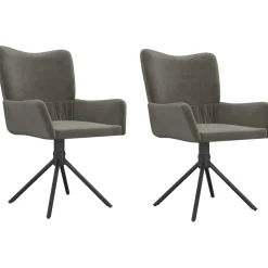 vidaXL Eetkamerstoelen draaibaar 2 st fluweel donkergrijs