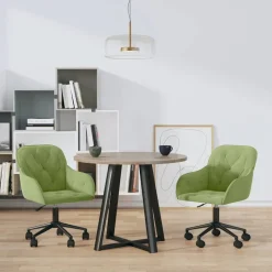 vidaXL Eetkamerstoelen draaibaar 2 st fluweel lichtgroen
