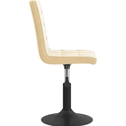 vidaXL Eetkamerstoelen draaibaar 2 st fluweel crèmekleurig