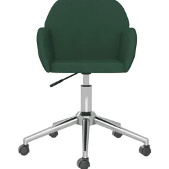 vidaXL Eetkamerstoelen draaibaar 2 st stof donkergroen