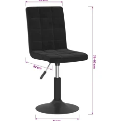 vidaXL Eetkamerstoelen draaibaar 2 st fluweel zwart