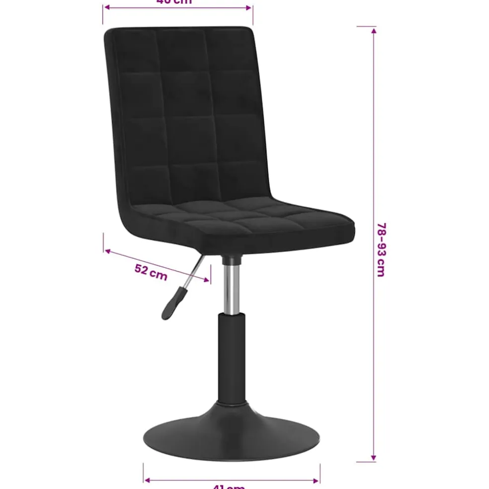 vidaXL Eetkamerstoelen draaibaar 2 st fluweel zwart