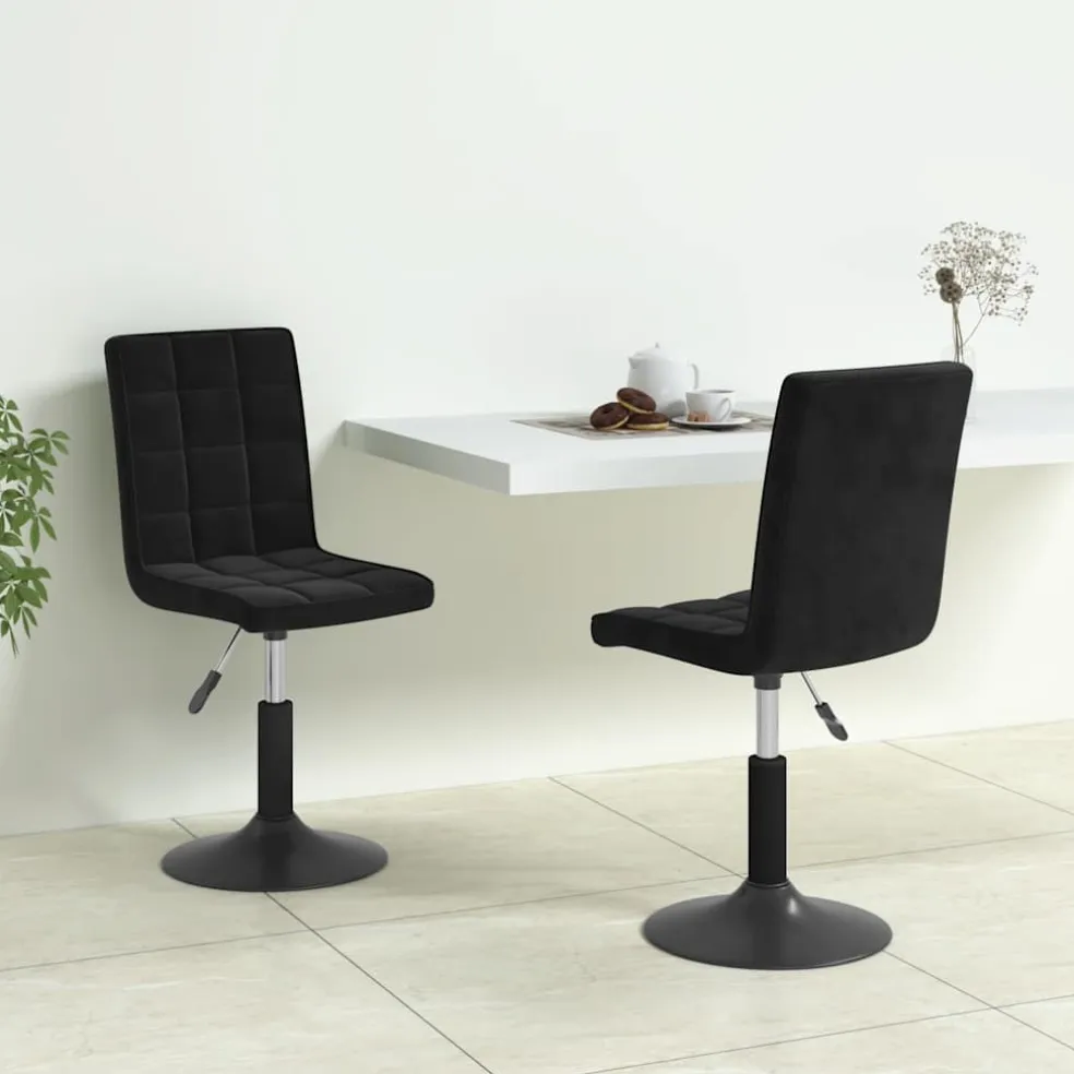 vidaXL Eetkamerstoelen draaibaar 2 st fluweel zwart
