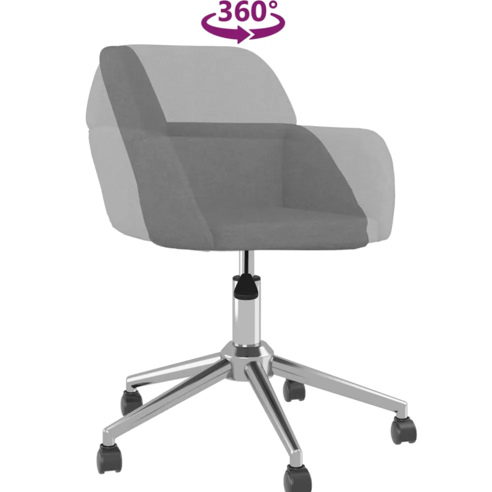 vidaXL Eetkamerstoelen draaibaar 2 st stof lichtgrijs