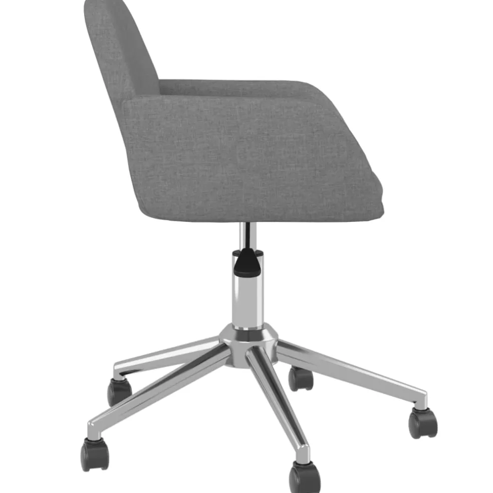 vidaXL Eetkamerstoelen draaibaar 2 st stof lichtgrijs