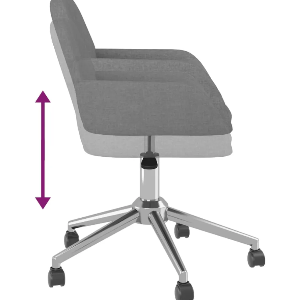 vidaXL Eetkamerstoelen draaibaar 2 st stof lichtgrijs
