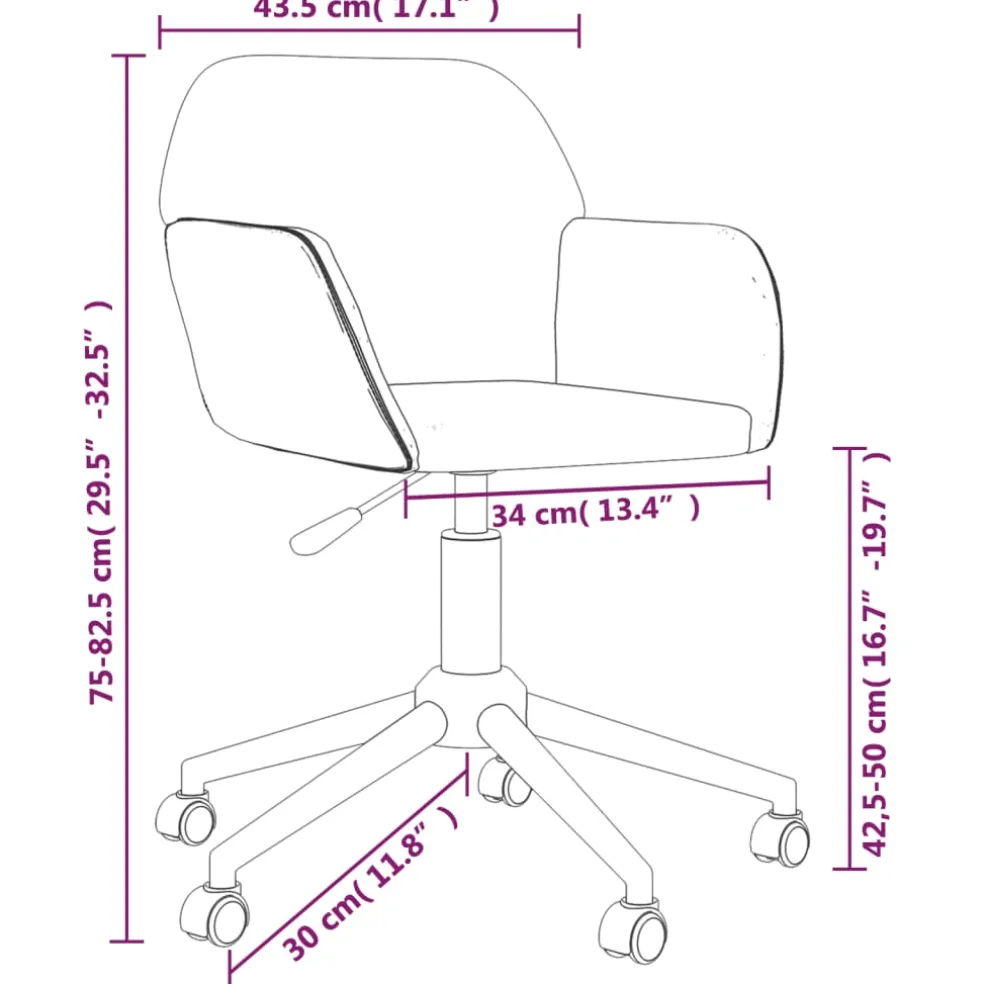 vidaXL Eetkamerstoelen draaibaar 2 st stof lichtgrijs