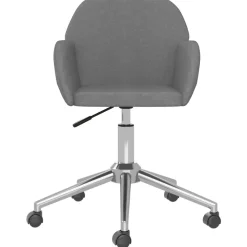 vidaXL Eetkamerstoelen draaibaar 2 st stof lichtgrijs