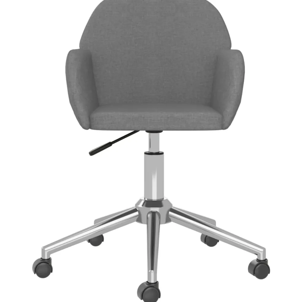 vidaXL Eetkamerstoelen draaibaar 2 st stof lichtgrijs