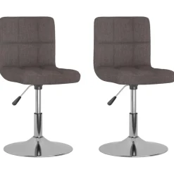 vidaXL Eetkamerstoelen draaibaar 2 st stof taupe