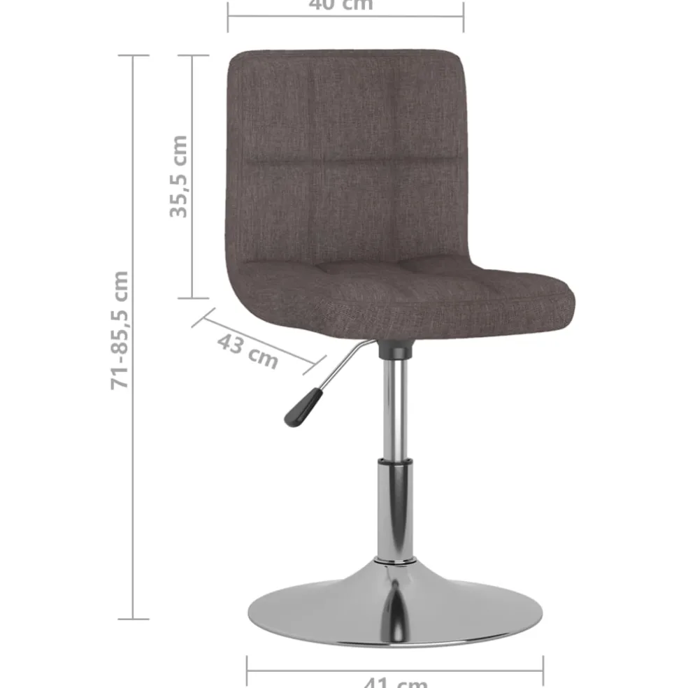 vidaXL Eetkamerstoelen draaibaar 2 st stof taupe