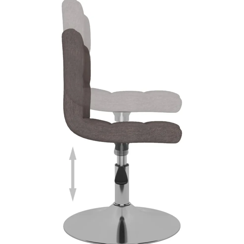 vidaXL Eetkamerstoelen draaibaar 2 st stof taupe