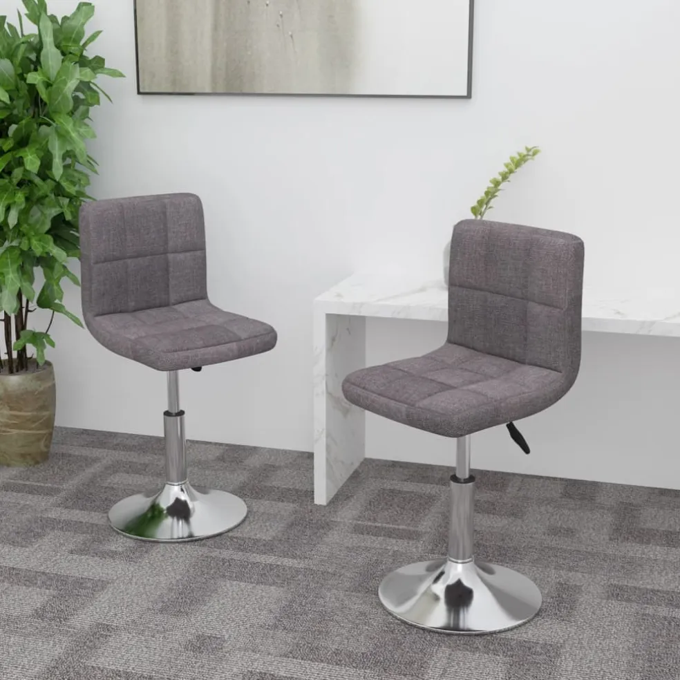 vidaXL Eetkamerstoelen draaibaar 2 st stof taupe